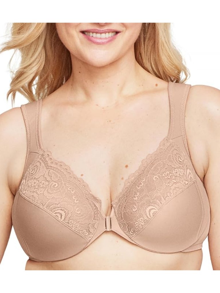 Glamorise 1255 Women's Wonderwire Front-Closure Bra Underwire 50b